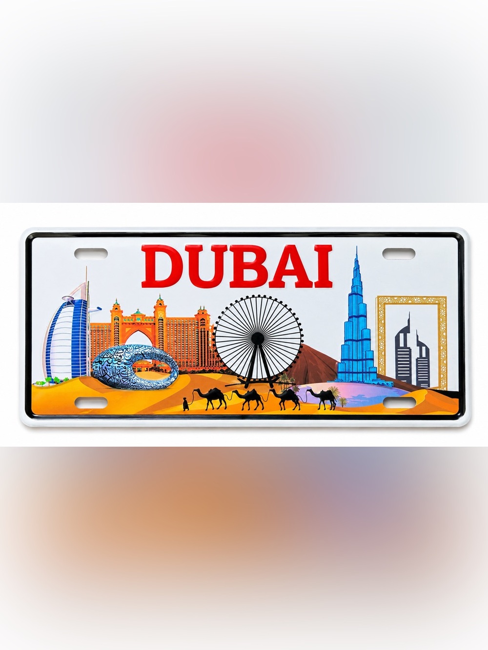 Dubai UAE Souvenir Decorative License Plate Metal Wall Sign